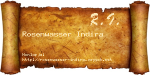 Rosenwasser Indira névjegykártya